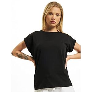 Urban klassieke dames T-shirt met verlengde schouder paars, zwart.