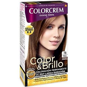 Colorcrem Color & Brillo - Permanente kleuring voor dames - Tono 78 bruin, met voedingsbeschermende behandeling met arganolie + 45% product | verkrijgbaar in meer dan 20 kleuren.