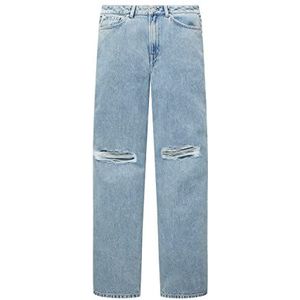 Tom Tailor Denim Jeans larges pour femme, Denim bleu pierre clair détruit 10122, XS