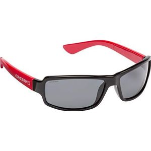 Cressi Ninja Zonnebril – flexibele zonnebril voor heren, zwart/rood-lens, eenheidsmaat