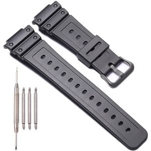 Reservearmband voor heren, hars, waterdicht, compatibel met Casio DW-5900 DW-9052 DW-5600 GW-6900 DW-6900 G-6900, 16 mm, Hars