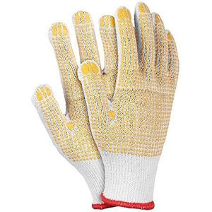 Reis RDZNNY8 beschermende handschoenen, maat 8, wit/geel, 12 stuks