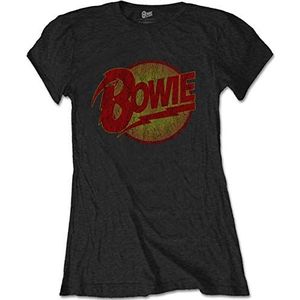 David Bowie BOWTS09LB04 T-shirt voor dames, zwart.