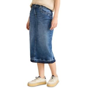 CECIL Midi-jeansrok, Mid Blue Used Wash, 32 W, Mid Blue Used Wash