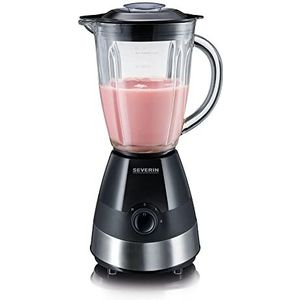 SEVERIN Blender met glazen container, 1,5 l, ca. 550 W, SM 3718, roestvrij staal/zwart