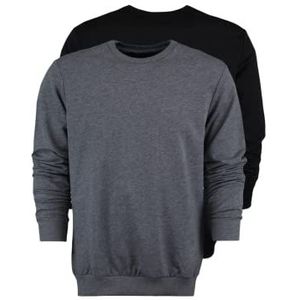 Trendyol Effen sweatshirt met ronde hals trainingspak, zwart, XXL heren, zwart, XXL, zwart.