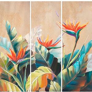 DKD Home Decor Set van 3 tropische schilderijen (90 x 3,7 x 90 cm)