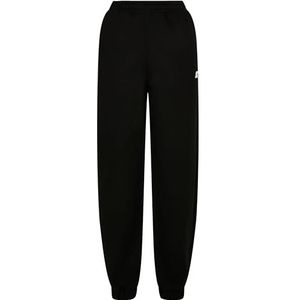 STARTER BLACK LABEL Essential Basic joggingbroek met geborduurd logo, brede pijpen, broekzakken, elastische tailleband, XS-XL, zwart.