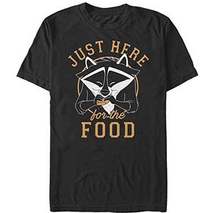 Disney Pocahontas-Meeko Here for Food Organic, T-shirt met korte mouwen, zwart, S, SCHWARZ