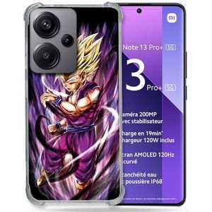Cokitec Versterkte hoes voor Xiaomi Redmi Note 13 Pro Plus 5G Manga Dragon Ball Sangohan Paars