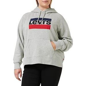 Levi's GRAPHIC SPORT HOODIE SPORTSWEAR HOODIE Sweatshirt met capuchon voor dames (1 stuk), Grijs (Sportswear Hoodie Smokestack Htr 0000)