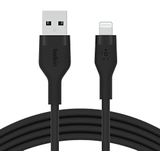 Belkin BoostCharge Flex USB-A naar Lightning-kabel, siliconen, 1 m, MFi-gecertificeerd, voor iPhone 13, 12, 11, Pro, Max, Mini, SE, iPad enz. (zwart)