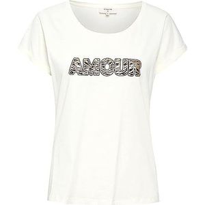 Cream Dames T-shirt korte mouwen blouse print rechte pasvorm dames eggnog S, eggnog