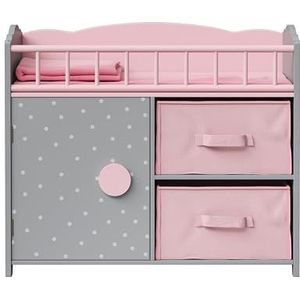 Olivia's Little World Bed voor wieg, pop, polka, stippen, prinsessen, hout, met opbergvakken, TD-12390A