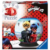 Ravensburger - 3D Ball puzzel - Miraculous - Vanaf 6 jaar - 72 genummerde stukjes om te monteren zonder lijm - Inclusief standaard - Diameter 13 cm - 11167