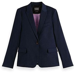 Scotch & Soda Klassieke blazer eenvoudig, gefestonneerd, casual, dames, Night 0002, XL, Night 002
