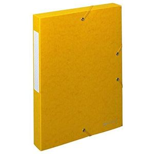 Exacompta 50819E �– 10 mappen met elastieken Scotten – rug 40 mm – formaat 25 x 33 cm voor A4-documenten – kaart glanzend reliëf, 600 g/m² – kleur geel – klaar gemonteerd