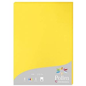 Clairefontaine 24217C Etui met 25 vellen, formaat A4 (21 x 29,7 cm), 210 g/m², zonnegeel, uitnodigingspapier, evenementen en correspondentie, reeks pollen, premium papier glad