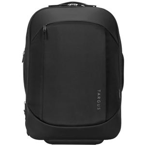 Targus EcoSmart Mobile Tech Traveler rugzak met wieltjes, converteerbare tas met uitbreidbaar hoofdvak, ergonomische laptoptas, zwart, TBR040GL