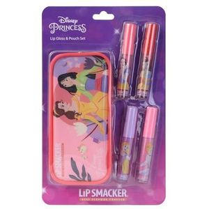 Lip Smacker Disney Princess Lip Gloss Set, kleurrijke make-upcadeauset voor kinderen, inclusief 4 lipgloss en een vak met ritssluiting voor je kind Princess Look On-the-Go