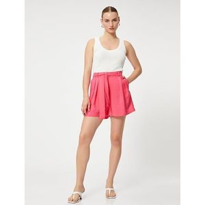 Koton Mini short pour femme - Détails des poches - Mélange de viscose, Fushia (304), 38