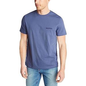 Nautica T-shirt met korte mouwen en ronde hals voor heren, Indigo blauw