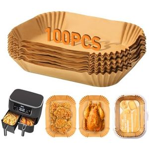 100 vellen bakpapier voor Ninja Double Stack XL SL400EU, voor Ninja AF400EU, AF300EU, Air Fryer Baking Paper Liners, Foodi accessoires