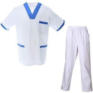 Misemiya - Uniformset uniseks blouse - medisch uniform met bovendeel en broek - Ref.8178, Camisa Laboratorio 8171-2 Blanco