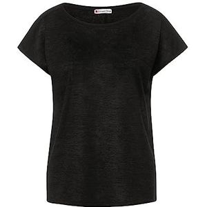 Street One A320262 Zomer T-shirt voor dames, zwart.