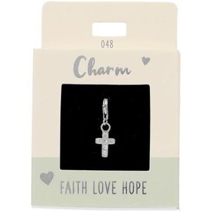 Depesche 11785-048 Express Yourself Charms - Hanger voor halskettingen en armbanden, verzilverd kruis, als klein cadeau