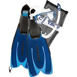 Cressi Sub S.p.A. Agua Bag Set duiken/zwemvliezen, snorkelmasker, met tas, blauw, 35/36