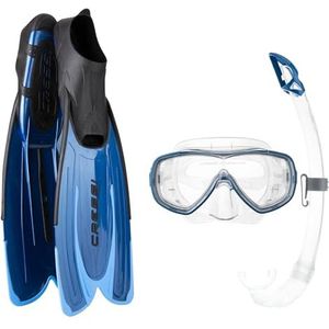 Cressi Sub S.p.A. Agua Bag Set duiken/zwemvliezen, snorkelmasker, met tas, blauw, 35/36