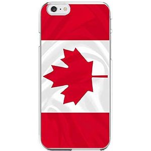 Shot Case - Beschermhoes gemaakt van siliconen voor iPhone 6/6S, motief Canadese vlag voor Apple, transparant, zachte gel, beschermhoes