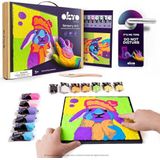 OKTO Konijn om in te kleuren met klei op nummers, 2D-wandkunstset, rustgevende zintuiglijke knutselset voor kinderen vanaf 5 jaar, luchtdroge klei voor kinderen