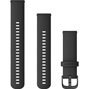 Garmin Quick Release-horlogebandje 18 mm – siliconen, zwart met Ardoise-gesp