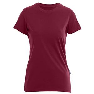 HRM T-shirt voor dames, wijnrood/bordeauxrood