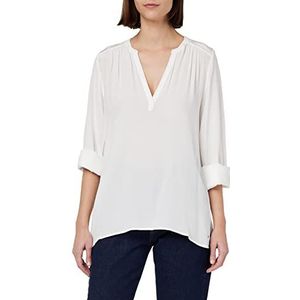 Tommy Hilfiger Vis Solid V-hals blouse voor dames, ecru, 40, ECRU
