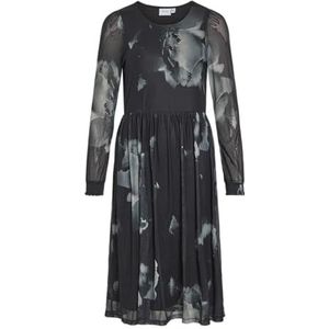 VILA Vivolette Vai O-hals L/S Jurk/Lc Vivolette Vai Ronde Hals L/S Jurk/Lc Dames (1 stuk), Black Beauty