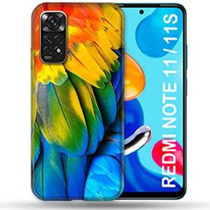 Beschermhoes voor Xiaomi Redmi Note 11/11S, papegaai veer