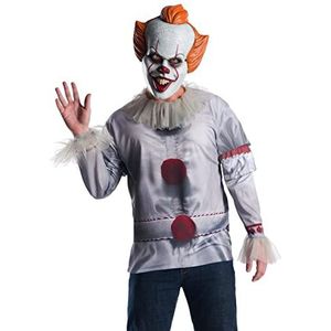 Rubie's Officieel Pennywise IT Clownkostuum - Top en masker voor volwassenen (versie 2017) - Standaard maat voor volwassenen