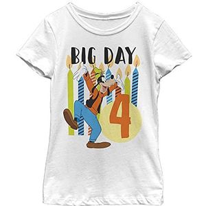 Disney Goofy Birthday Big Day T-shirt 4 jaar oude meisjes, wit, XS, Wit