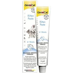 GimCat Expert Line Kittenpasta – functionele snack voor katten, versterkt de groei van jonge katten, 1 tube (1 tot 50 g)