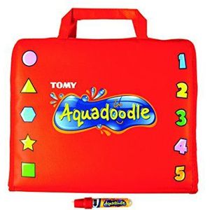Aquadoodle TOMY T6659 - Tekenkoffer, rood, zonder vlekken, spelletjes voor kinderen, reisformaat, geschikt voor kinderen van 18 maanden+