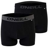 O'Neill Set van 2 basic boxershorts voor heren, sportondergoed voor elke gelegenheid, zwart, M