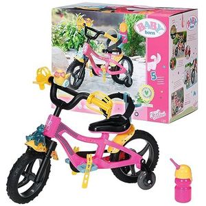 Baby Born fiets voor 43 cm grote poppen – voor kleine handen, creatief spel, bevordert empathie en ontwikkelt sociale vaardigheden, voor kinderen vanaf 3 jaar, met drinkfles
