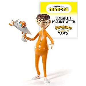 BendyFigs The Noble Collection Minions Victor – elegant speelgoed 16,5 cm buigbare pop verzamelbare pop met standaard en mini-accessoires