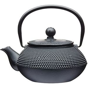 La Koffiezetapparaat Japanse theepot van gietijzer met theezeef 600 ml zwart