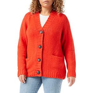 Herrlicher Nathalie Wool Mix Gebreid vest voor dames, rood (perzik 388)