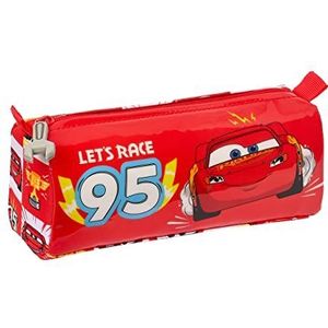 CARS Let's Race Etui met ritssluiting en vak voor kinderen, ideaal voor kinderen van 5 tot 14 jaar, comfortabel en veelzijdig, kwaliteit en duurzaamheid, 21 x 7 x 8 cm, wit/rood, wit/rood, casual, casual, Wit/Rood, casual