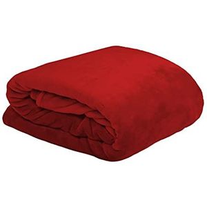 Lovely Casa P45792003 knuffeldeken, polyester, rood, 220 x 240 cm